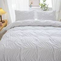 2Pcs/3Pcs Ruched Duvet Quilt Cover Set Queen King Size Bedding Set + Pillowcases
