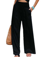 Women Pants Cotton Linen Casual Loose Harem Pant Summer Beach Palazzo Pants with Pockets