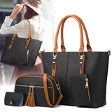 4Pcs Women Leather Handbag Tote Crossbody Shoulder Bag Card Holder Small Pouch