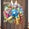 Easter Rabbit Wreath Decor for Front Door, Easter Rabbit Front Door Wreath, Easter Thief Bunny Butt with Ears, Rabbit Shape Garland Wall Decor Easter Decorations Craft Supplies