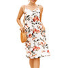 Women Backless Spaghetti Strap Dress Floral Print Pocket Summer Sexy Beach Dress
