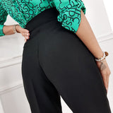 Womens Casual Lounge Dress Pants High Waist Work Office Business Slacks Slim Leg Pencil Pants with Button Pocket