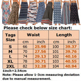 Women Boho Beach Skirt Elastic Waist Long Maxi Skirt Summer Casual Loose Skirts