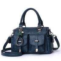 Women Leather Handbag Crossbody Shoulder Bag Tote Messenger Satchel With Pendant