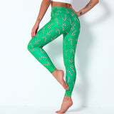 Ladies Christmas High Waist High Elastic Yoga Pants Sports Running Fitness Pants