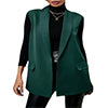 Frontwalk Casual Blazer Vest for Womens Sleeveless Suit Vest Spring Fall Cardigan Open Front Work Blazer Jacket Coat
