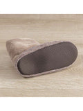 Women Fur Lined Knitted High Top Cotton Soft Shoes Slip On Comfortable Cotton Slippers