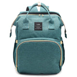 Large Backpack Diaper Bag with Changing Station, Foldable Crib Baby Bed Mommy Travel Nursing Bag Waterproof Tote Shoulder Nappy Bag Bottle Insulated Bag