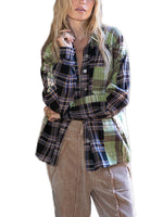 Women Boyfriend Baggy Tops Button Down Casual Shirts Ladies Long Sleeve Holiday Tunic Shirt With Pocket