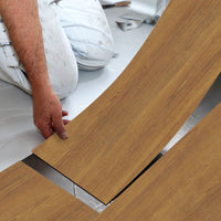 Wooden Wall Floor Planks Floor Tiles- Simple Peel and Stick Application for Kitchen Bathroom Living Room Flooring Materials