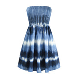 Sleeveless Strapless Off Shoulder A-line Dress Swing Hem Loose Fit Floral Printed T Shirt Dresses