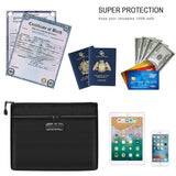 Waterproof Money Bag Fireproof Document Bag Cash Pouch Envelope Holder With Lock