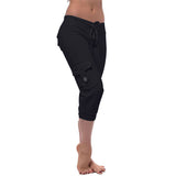 Women Yoga Workout Capris Pant with Pocket Plus Size Fitness Gym Cropped Pants