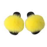 Kids Girls Slip On Faux Fur Slippers Open Toe Flat Indoor Casual Comfortable