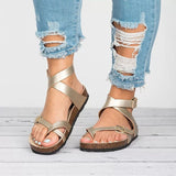 Womens Open Toes Flats Comfort Footbed Ankle Strap Sandals Summer Beach Flip Flop 4.5-12