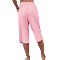 Women Yoga Capris Pants Button Straight Leg Loose Comfy Lounge Pants