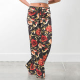 Women Wide Leg Yoga Long Pants Drawstring Loose Fit Fitness Casual Wear Trousers