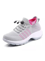Ferndule Women Shoes Wedges Mesh Breathable Non Slip Wide Width Sneakers Ladies Purple 5.5