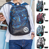 Men Women Galaxy Backpack Large Capacity College USB Charging Port Waterproof