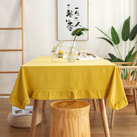 Ruffle Cotton Table Cloth Cover Rectangle Square Tablecloth Dining Wedding Decor