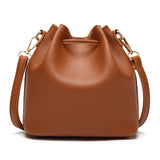 Womens Mini Bucket Bag Leather Drawstring Purse Tassel Crossbody Shoulder Bag