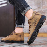 Men's Casual Lace Up Shoes Low Top Breathable Shoes Round Toe Flat Comfortable