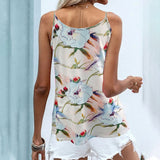Women Sleeveless Tank Tops Summer Casual V Neck Shirt Floral Print Blouse