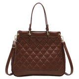 Women Diamond Quilted PU Leather Shoulder Bag Ladies Crossbody Bag Handbag Tote