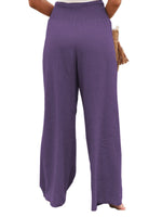 Women Pants Cotton Linen Casual Loose Harem Pant Summer Beach Palazzo Pants with Pockets