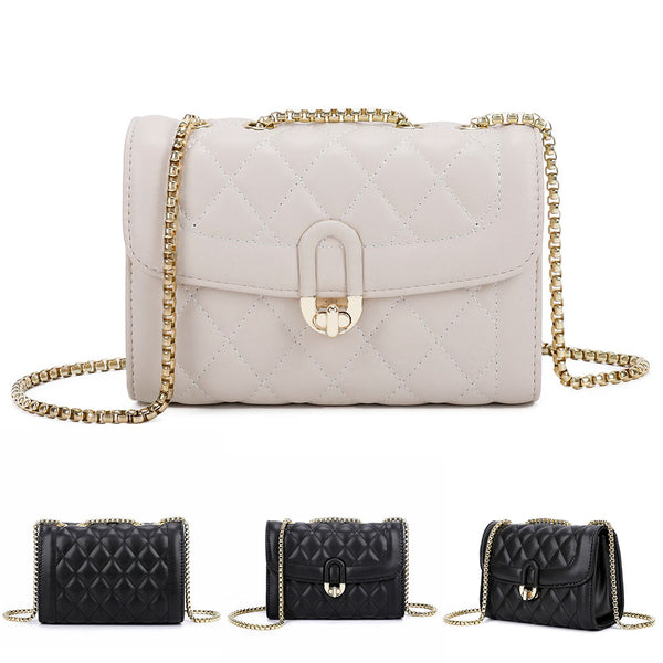 Women PU Leather Chain Shoulder Bag Messenger Crossbody Bag Clutch Purse Wallet