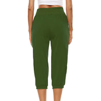 Women's Harem pants Loose Fit Capri Pants Jogger Workout Yoga Lounge Pants with Pockets
