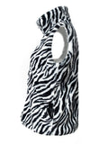 Women's Leopard Animal Print Plush Sleeveless Vest Jacket Casual Loose Warm Coat