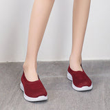 Women's Soft Flats Mesh Shoes Breathable Slip On Walking Shoes Casual Comfort