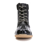 Women's Waterproof High Top Boots Lace Up Duck BootsRound Toe Rain Booties Anti Slip
