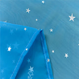 Stars Printed Tulle Sheer Curtain Transparent Window Drapes Voile Valance Decor