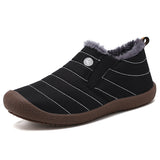 Adult Unisex Solid Color Fall Winter Warm Slip On Anti Slip Round Toe Flat Shoes