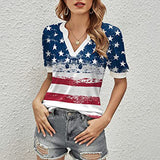 Lumento Women Sexy V Neck T Shirt Casual Summer Floral Print Tunic Tops Blouse