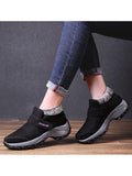 Womens Walking Shoes Winter Warm Fur Lining Ankle Boots Magic Tape Hiking Shoes