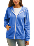 Women Long Sleeve Zipper Up Hooded Hoodie Sweater Coat Cardigan Outwear Overcoat