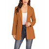 Women's Solid Casual Blazer Office Work Long Sleeve Open Front Jacket for Autumn and Winter