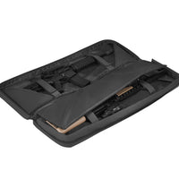 Ruggens Double Long Rifle Gun Case Bag Tactical Rifle Backpack Pistol Soft Firearm Transportation Carbine Case - Lockable Compartment 46" Black