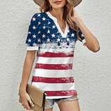 Lumento Women Sexy V Neck T Shirt Casual Summer Floral Print Tunic Tops Blouse