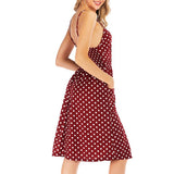 Women Backless Spaghetti Strap Dress Floral Print Pocket Summer Sexy Beach Dress