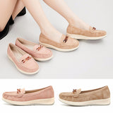 Women's Slip On Single Shoes Casual Round Toe Platform Comfortable Loafers Decor