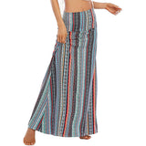 Women Floral Print Skirts Casual Flowy Long Skirts Boho Summer Beach Skirts