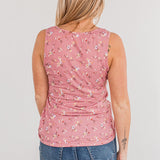 Frontwalk Summer Zipper Tank Top for Women Casual Camo Print Henley Tank Blouse Stretchy Rib Tunic Shirts