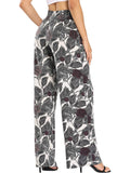 Boho Palazzo Pants for Women Floral Print Wide Leg Lounge Pants