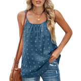 Womens Sleeveless Shirt Scoop Neck Spaghetti Strap Camisole