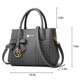 Women Braided PU Leather Shoulder Bag Crossbody Bag Handbag Tote Purse + Pendant
