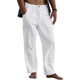 Linen Pants for Men Casual Loose Drastring Summer Pants Beach Pants with Pockets
